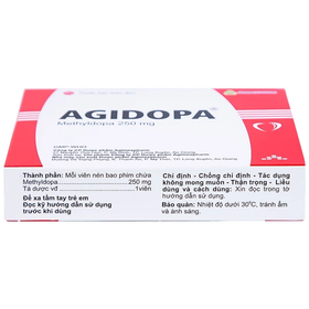 Thuốc Agidopa 250mg điều trị tăng huyết áp (2 vỉ x 10 viên)
