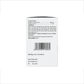 Thuốc Glumeform 500 DHG điều trị bệnh đái tháo đường tuýp 2 (10 vỉ x 10 viên)