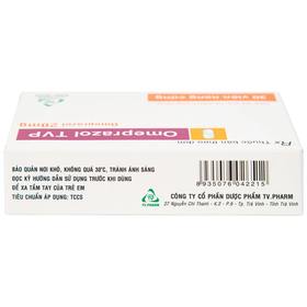 Thuốc Omeprazol 20mg TVP điều trị loét tá tràng, viêm loét dạ dày (3 vỉ x 10 viên)