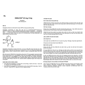 Viên nén Onglyza 5mg AstraZeneca hỗ trợ ăn kiêng, kiểm soát đường huyết (2 vỉ x 14 viên)