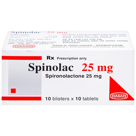 Thuốc Spinolac 25mg Hasan điều trị phù do tim sung huyết (10 vỉ x 10 viên)