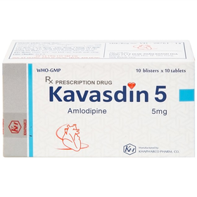 Thuốc Kavasdin 5mg hỗ trợ điều trị tăng huyết áp (Hộp 100 viên)