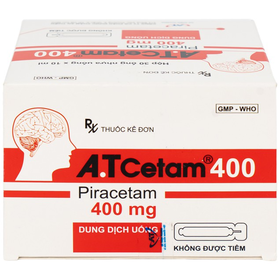 Thuốc A.T Cetam 400 trị chóng mặt, giật rung cơ (30 ống x 10ml)