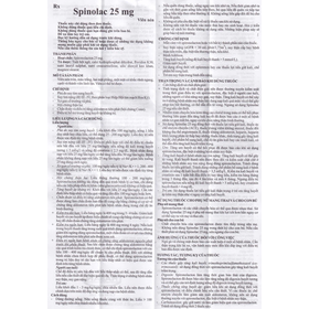 Thuốc Spinolac 25mg Hasan điều trị phù do tim sung huyết (10 vỉ x 10 viên)