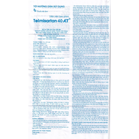 Thuốc Telmisartan 40 A.T An Thiên điều trị tăng huyết áp (3 vỉ x 10 viên)