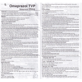 Thuốc Omeprazol 20mg TVP điều trị loét tá tràng, viêm loét dạ dày (3 vỉ x 10 viên)