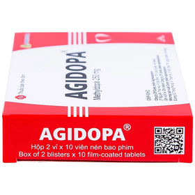 Thuốc Agidopa 250mg điều trị tăng huyết áp (2 vỉ x 10 viên)