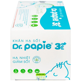 Khăn hạ sốt Dr.Papie 3mo+ hỗ trợ hạ nhiệt, giảm sốt an toàn cho bé (5 túi x 5 khăn)