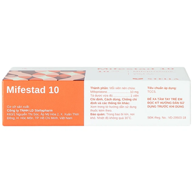 Thuốc Mifestad 10mg hỗ trợ điều trị tránh thai khẩn cấp trong 120 giờ sau khi giao hợp (Hộp 1 viên)Thuốc Mifestad 10mg hỗ trợ điều trị tránh thai khẩn cấp trong 120 giờ sau khi giao hợp (Hộp 1 viên)