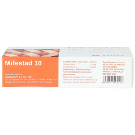 Thuốc Mifestad 10mg hỗ trợ điều trị tránh thai khẩn cấp trong 120 giờ sau khi giao hợp (Hộp 1 viên)