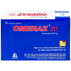 Thuốc Omeraz 20 Boston điều trị và dự phòng tái phát loét dạ dày, tá tràng (5 vỉ x 4 viên)