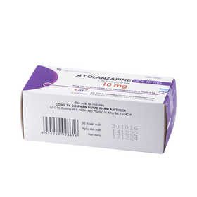 Viên nén A.T Olanzapine ODT 10mg An Thiên điều trị tâm thần phân liệt (10 vỉ x 10 viên)