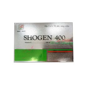 Thuốc Shogen 400  Điều trị và dự phòng tình trạng thiếu vitamin E (Hộp 3 vỉ x 10 viên)
