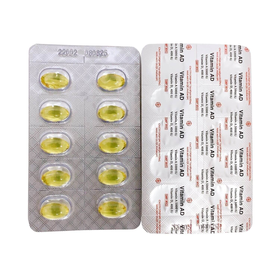 Thuốc Vitamin AD OPC dự phòng, điều trị thiếu Vitamin A và D (4 vỉ x 10 viên)