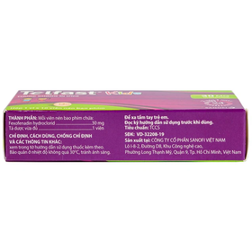 Thuốc Telfast Kids 30mg Sanofi điều trị viêm mũi dị ứng, mề đay cho trẻ em (1 vỉ x 10 viên)