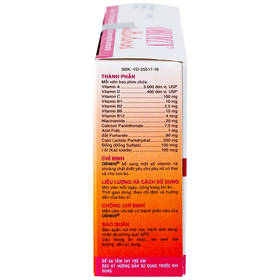 Thuốc Obimin bổ sung vitamin và khoáng chất (Hộp 100 viên)