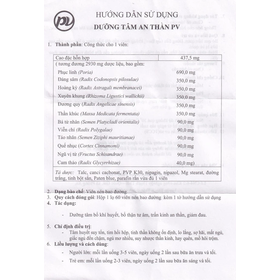 Thuốc Dưỡng Tâm An Thần PV điều trị tâm huyết suy tổn, tim hồi hộp (60 viên)