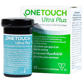 Que thử đường huyết Onetouch Ultra Plus Test Strips dùng để đo chỉ số đường huyết người bệnh tiểu đường (25 cây)