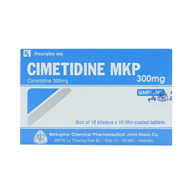 Thuốc Cimetidine MKP 300mg Mekophar điều trị ngắn hạn loét dạ dày, tá tràng tiến triển (10 vỉ x 10 viên)