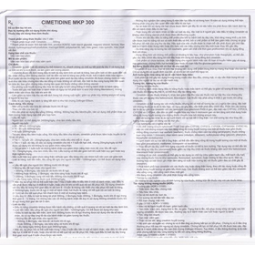 Thuốc Cimetidine MKP 300mg Mekophar điều trị ngắn hạn loét dạ dày, tá tràng tiến triển (10 vỉ x 10 viên)