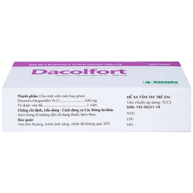 Thuốc Dacolfort 500mg điều trị suy giãn tĩnh mạch, trĩ