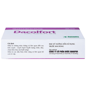 Thuốc Dacolfort 500mg điều trị suy giãn tĩnh mạch, trĩ
Thuốc Dacolfort 500mg điều trị suy giãn tĩnh mạch, trĩ