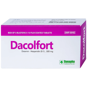 Thuốc Dacolfort 500mg điều trị suy giãn tĩnh mạch, trĩ