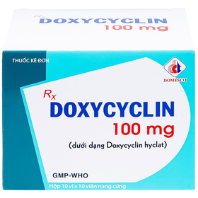 Thuốc Doxycyclin 100mg Điều Trị Nhiễm Khuẩn (Hộp 10 Vỉ X 10 Viên)