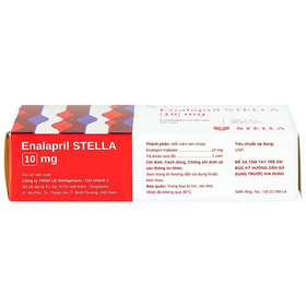 Thuốc Enalapril Stella 10mg điều trị tăng huyết áp, suy tim sung huyết (3 vỉ x 10 viên)
