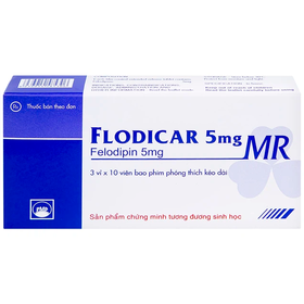Thuốc Flodicar MR 5mg Pymepharco là sản phẩm của Công ty Cổ phần Pymepharco có thành phần chính là Felodipin dùng điều trị tăng huyết áp và dự phòng cơn đau thắt ngực ổn định
