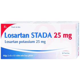 Thuốc Losartan Stada 25mg điều trị tăng huyết áp, giảm nguy cơ đột quỵ (2 vỉ x 15 viên)