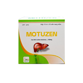 Thuốc Motuzen 100mg hỗ trợ điều trị các tổn thương gan khi bị xơ gan, viêm gan (10 vỉ x 10 viên)