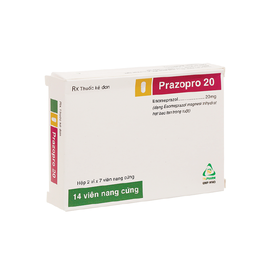 Thuốc Prazopro 20 TV.Pharm điều trị loét dạ dày, tá tràng lành tính 2 vỉ x 7 viên