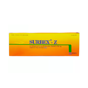 Thuốc Surbex Z Điều Trị Chứng Thiếu Các Vitamin Nhóm B, Vitamin C Và Kẽm (Hộp 10 Vĩ X 10 Viên)