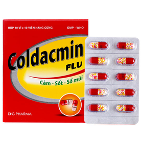 Thuốc Coldacmin Flu DHG điều trị triệu chứng cảm sốt, nhức đầu, đau nhức cơ bắp (10 vỉ x 10 viên)