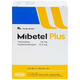 Thuốc Mibetel Plus điều trị tăng huyết áp vô căn (3 vỉ x 10 viên)