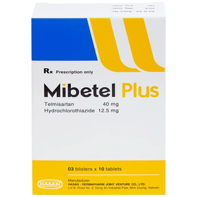 Thuốc Mibetel Plus điều trị tăng huyết áp vô căn (3 vỉ x 10 viên)