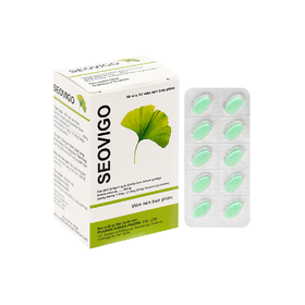 Thuốc Seovigo Pharvis điều trị rối loạn tuần hoàn não và ngoại biên (10 vỉ x 10 viên)