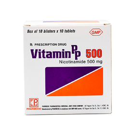 Thuốc Vitamin PP 500 Pharmedic điều trị bệnh pellagra (10 vỉ x 10 viên)