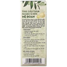 Tinh dầu tràm ngâm củ nén Mệ Đoan phòng và điều trị cảm cúm, trúng gió, ho, ngạt mũi, long đờm (50ml)