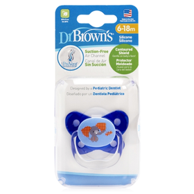Ty ngậm Dr. Brown's 100% silicone màu xanh