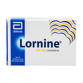 Viên nén Lornine 10mg giảm viêm mũi dị ứng, viêm kết mạc, ngứa và mày đay (10 vỉ x 10 viên)