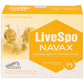 Dung dịch vệ sinh tai, mũi, họng Livespo Navax 5ml giảm sổ mũi, viêm tai, viêm xoang (5 ống x 5ml)