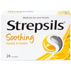 Viên ngậm Strepsils Soothing mật ong &amp; chanh giảm đau họng (2 vỉ x 12 viên)