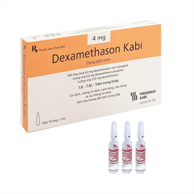 Dung dịch tiêm Dexamethasone 4mg/ml KABI điều trị trạng thái hen, bệnh dị ứng nặng (10 ống x 1ml)