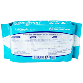 Khăn ướt cồn Let-Green làm sạch, kháng khuẩn và giữ vệ sinh (50 miếng)