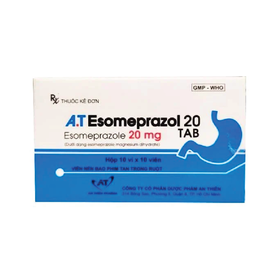 Thuốc A.T Esomeprazol 20mg hỗ trợ điều trị loét dạ dày tá tràng (Hộp100 viên)