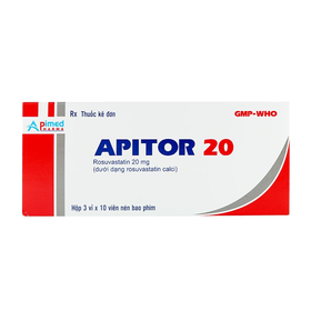 Thuốc Apitor 20mg điều trị tăng cholesterol nguyên phát