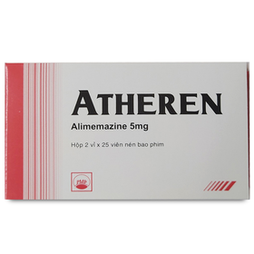 Thuốc Atheren 5mg Pyme điều trị triệu chứng dị ứng, mất ngủ (2 vỉ x 25 viên)