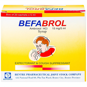 Thuốc Befabrol 15mg Tiêu Chất Nhầy Đường Hô Hấp (Hộp 20 Gói X 5ml)
